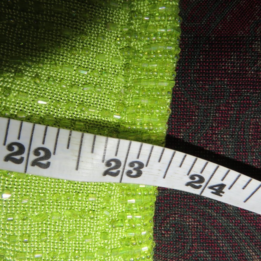 Carmen Marc Valvo SET! Neon Green Pink Beaded Embellished Skirt & sleeveless top - Picture 3 of 13